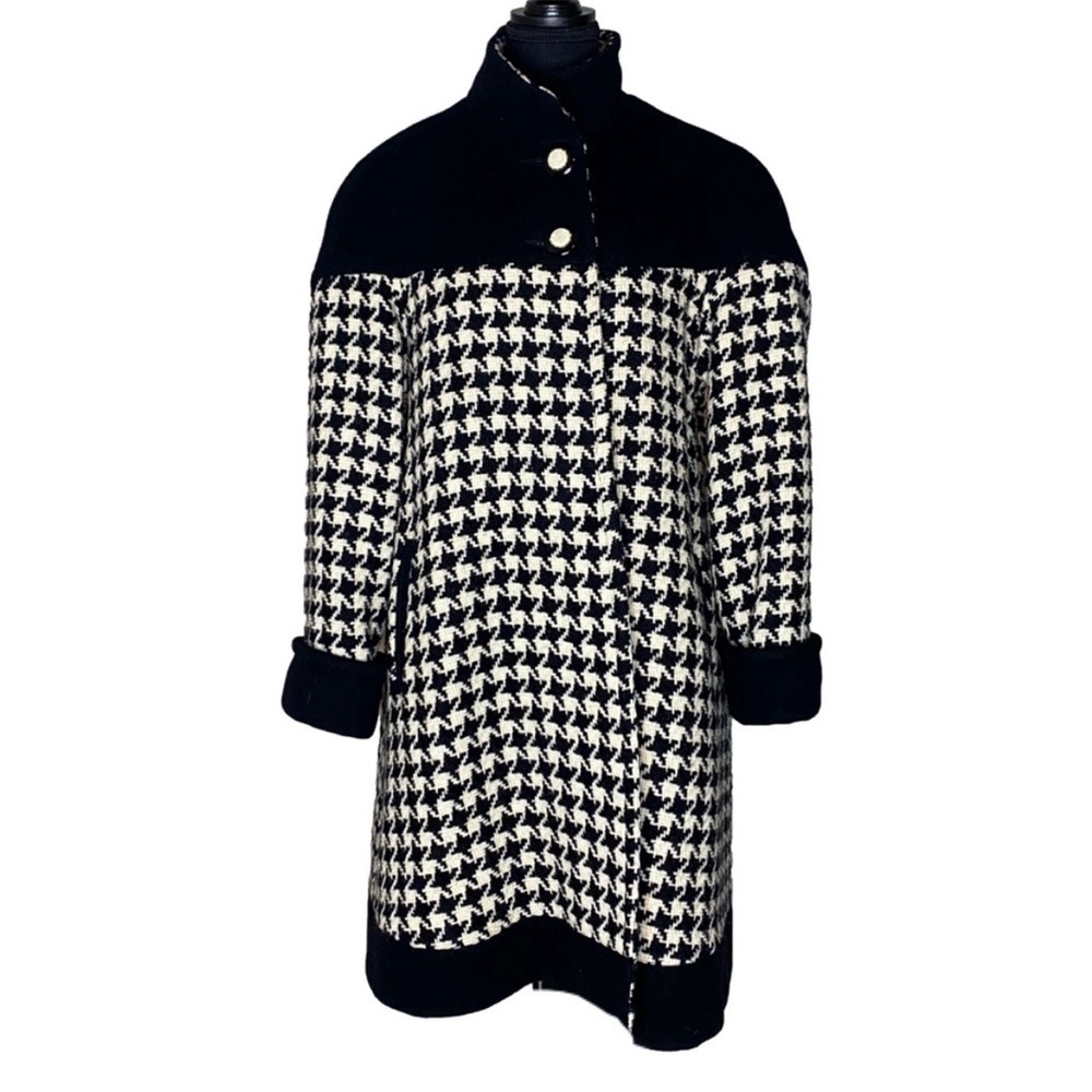 Novelti Vintage Houndstooth Heavy Wool
Knit Swing Coat